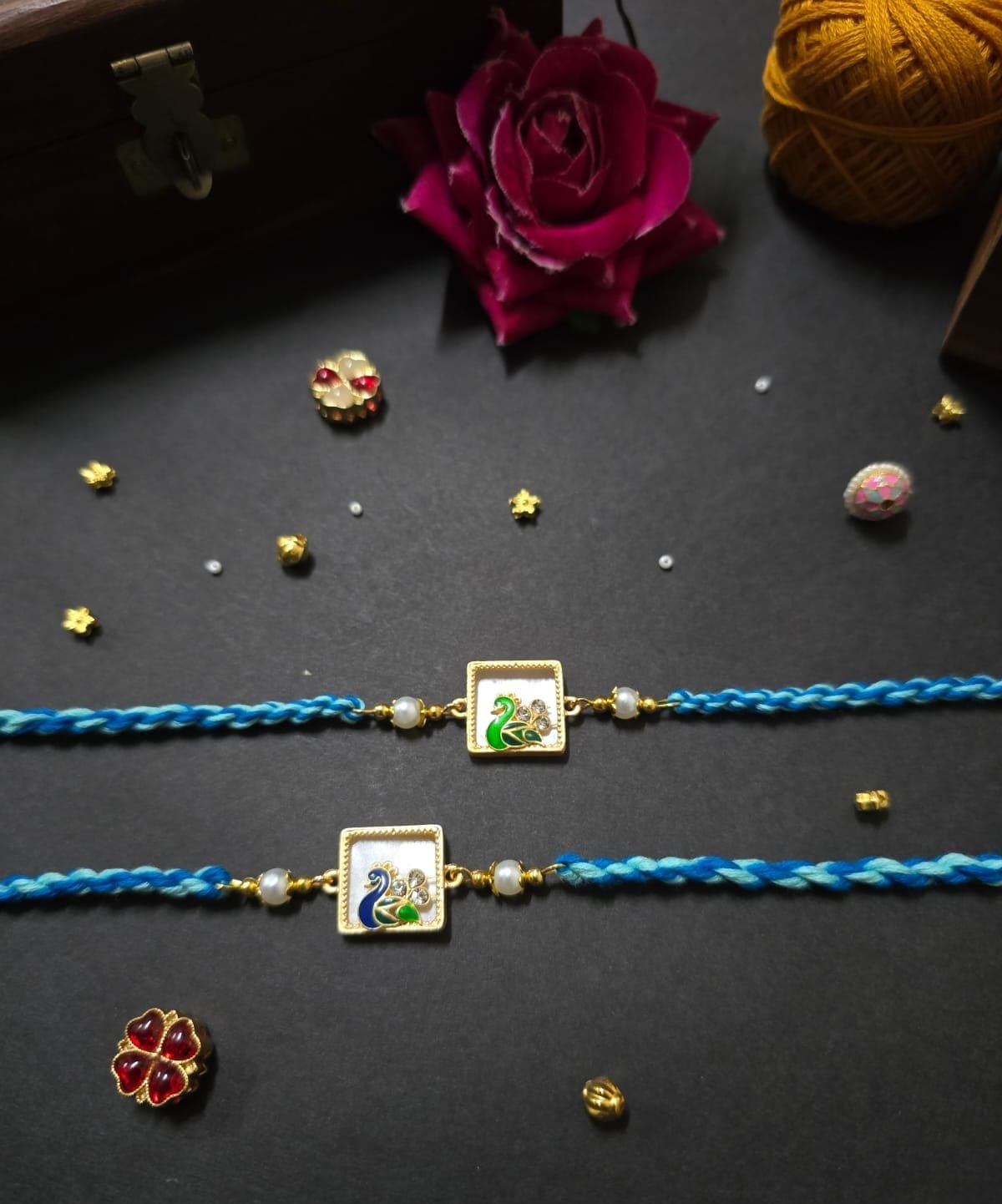 Pearl Peacock Designer Rakhi
